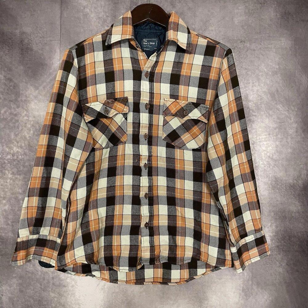 Vintage JC PENNEY The Mens Shop Acrylic Plaid Button Flannel Shacket Size Medium